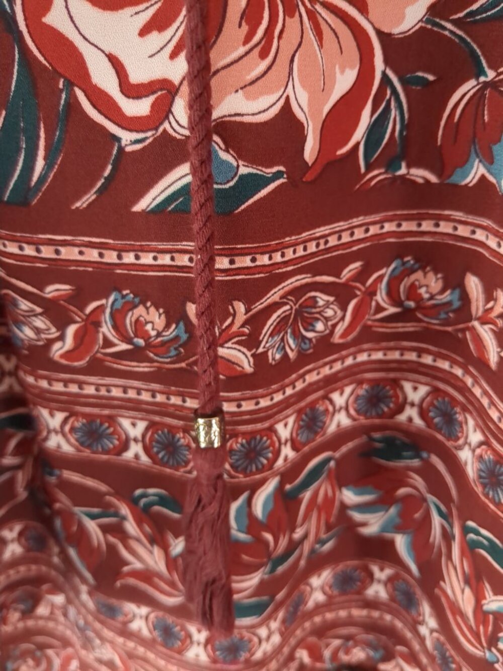 Med Boho Floral Long Sleeve with Button to Roll Up - Picture 7 of 16